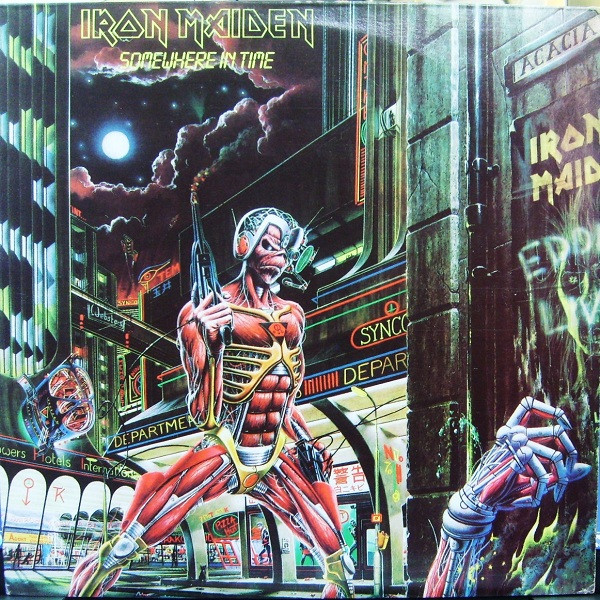 Iron Maiden - Somewhere In Time Album Cover [Metaalprint]