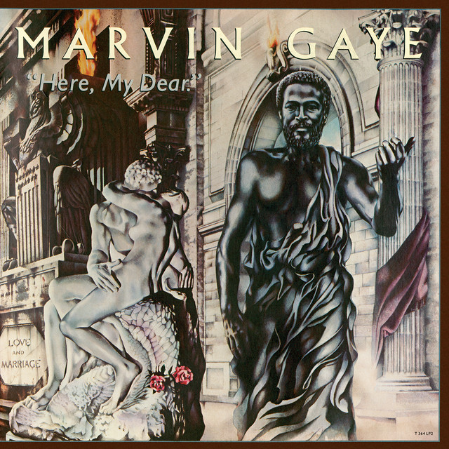 Marvin Gaye - Here, My Dear Album Cover [Metaalprint]