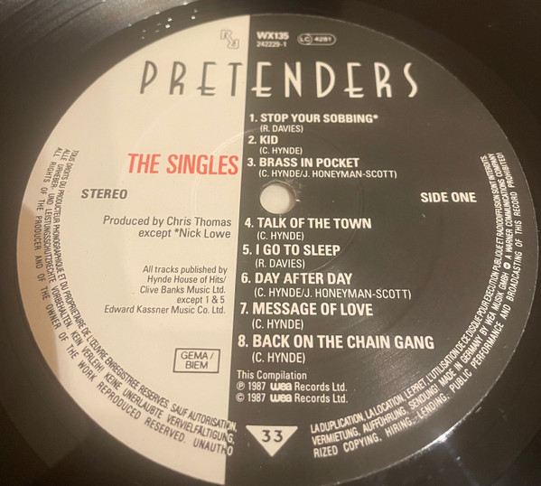 The Pretenders - The Singles Album Cover [Metaalprint]