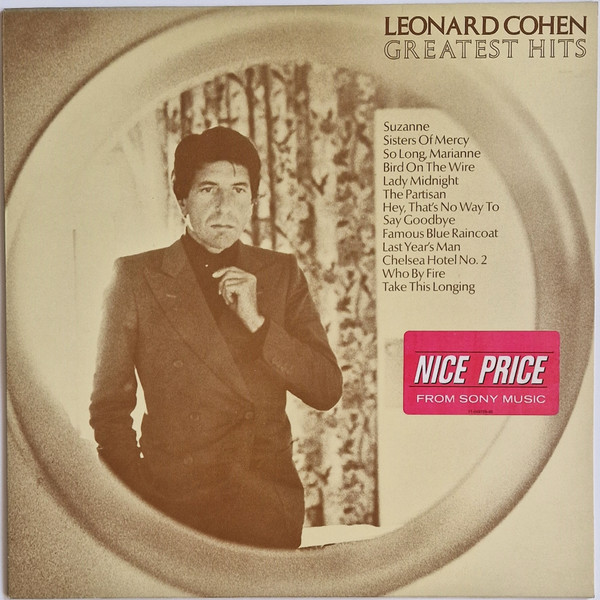 Leonard Cohen - Greatest Hits Album Cover [Metaalprint]