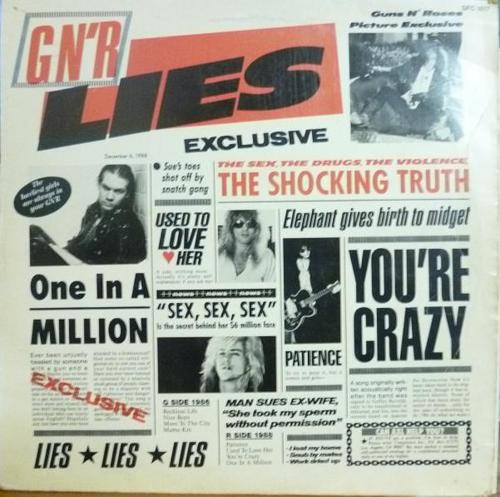 Guns N' Roses - G N' R Lies Album Cover [Metaalprint]