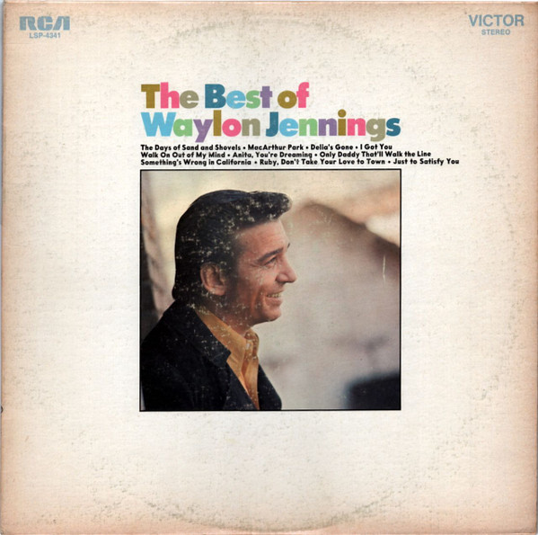 Waylon Jennings - The Best Of Waylon Jennings Album Cover [Metaalprint]