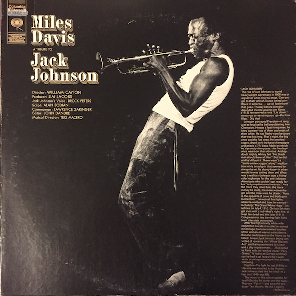 Miles Davis - A Tribute To Jack Johnson Album Cover [Metaalprint]
