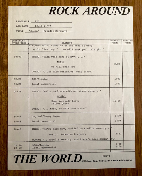 Queen - Rock Around The World Album Cover [Metaalprint]