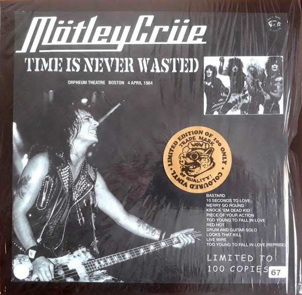 Mötley Crüe - Time Is Never Wasted Album Cover [Metaalprint]