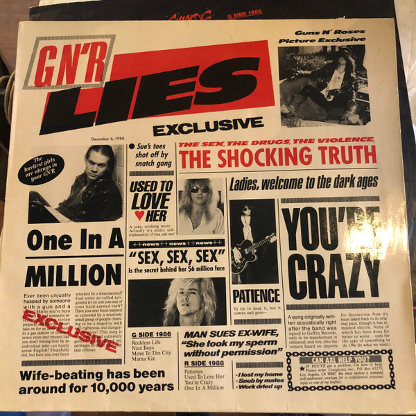 Guns N' Roses - G N' R Lies Album Cover [Metaalprint]