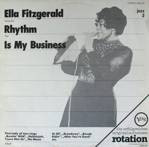 Ella Fitzgerald - Rhythm Is My Business Album Cover [Metaalprint]